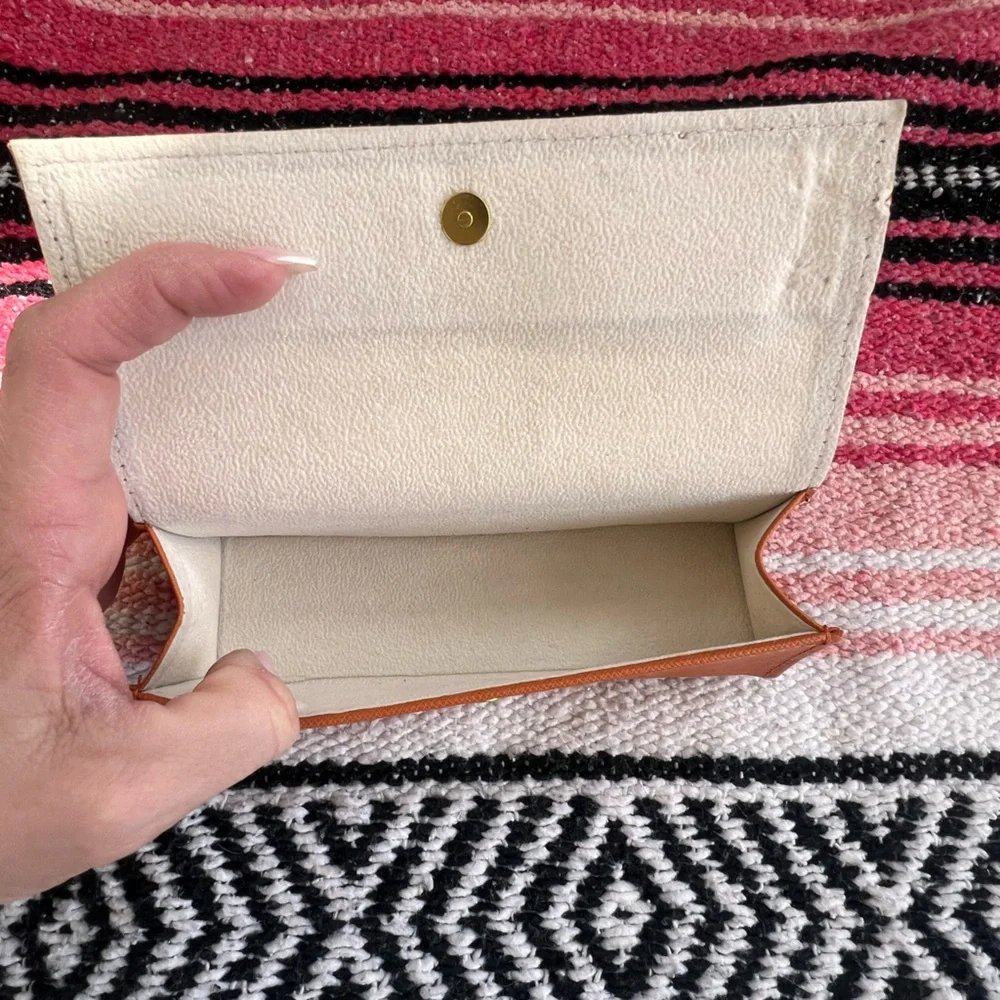 Tory Burch Orange Leather Eyewear Glasses Case